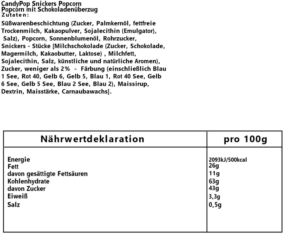 Candy Pop Popcorn Snickers 149g